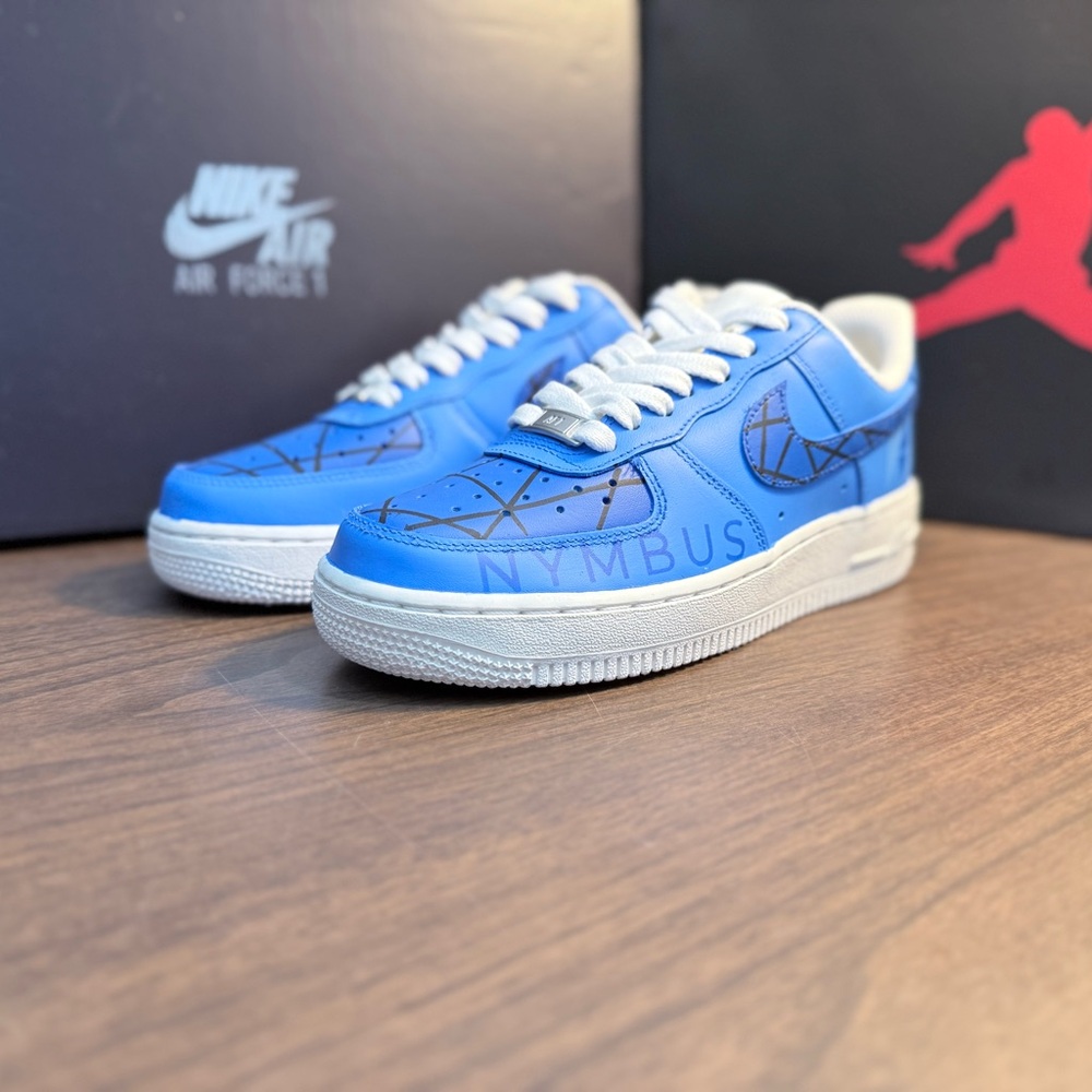 Nike Blue and White Air Force 1 Sneakers size 6 women’s
